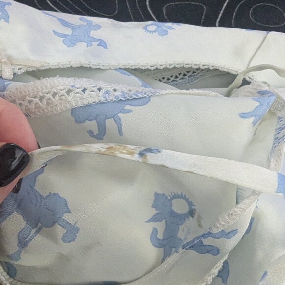 CUPID ANGELS VINTAGE SATIN SLEEP LOUNGE SET - Picture 7 of 7